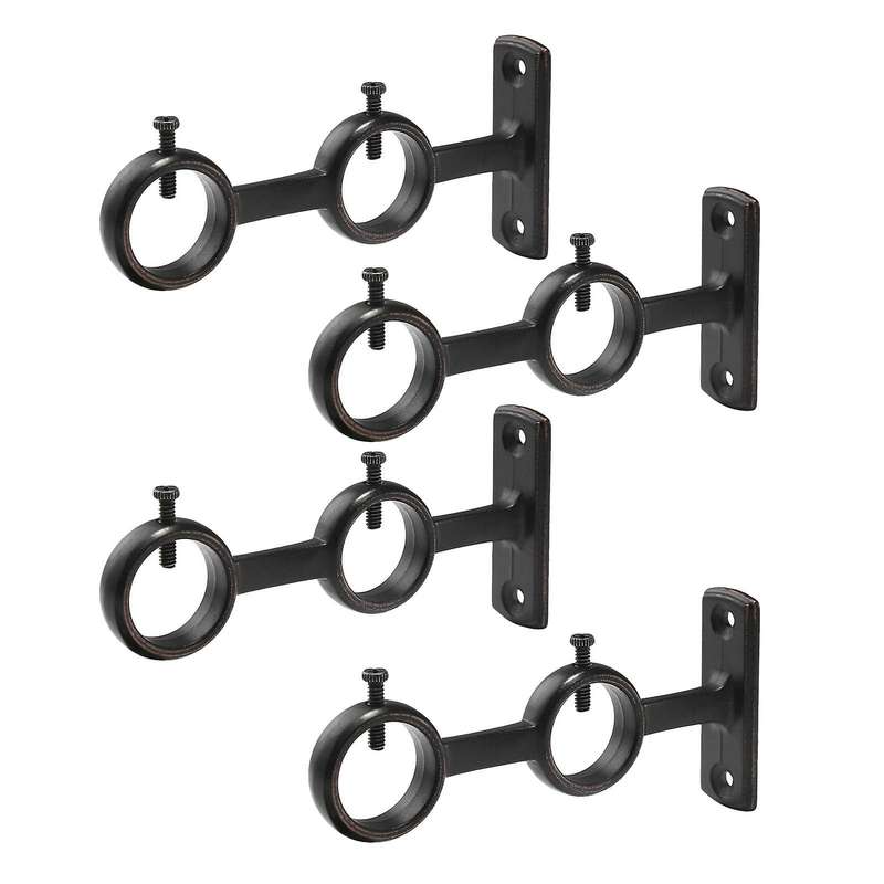 Curtain Rod Bracket Sturdy Adjustable Double Curtain Rod Brackets Curtain Rod Holders for Diameter