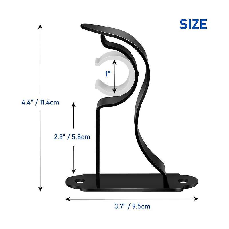 Curtain Rod Bracket, 6 Pack Curtain Rod Hooks for Wall Drapery Single Rods Support Brackets for 1- 1