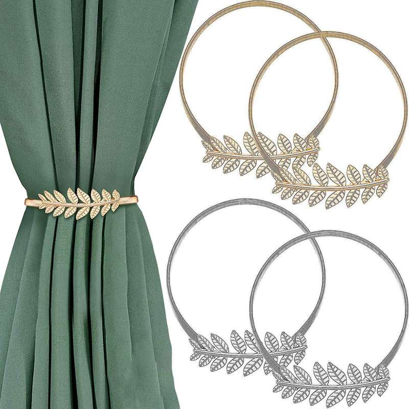 Curtain Tiebacks Vintage Leaf Design Curtain Holdbacks,Drapery Tiebacks Decorative Curtain Hold Bac