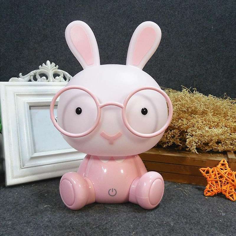 Cute Baby Rabbit Night Light Lamp Study Bedroom Led Nightlight Children Bedside Decor Kids Glasses B