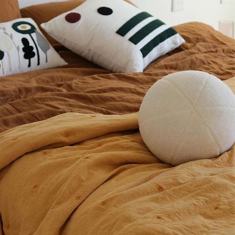 Cute Ball Shaped Solid Color Plush Pillow for Sofa Seat Decorative Stuffed Cushion Soft Wrist Rest P
