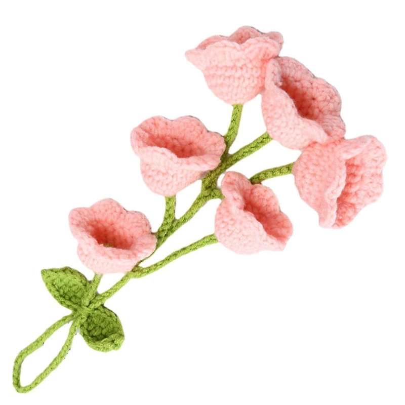 Cute Car Interior Hanging Accessories Car Bellflower Hand Knitted Car Pendant Rear View Mirror Acces
