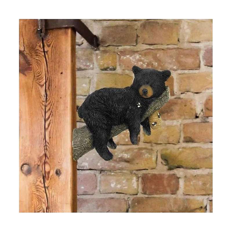 Cute Bear Napping Hanging Out In A Tree Sculpture,funny Black Bear Napping Hanging Out In A Tree Fi