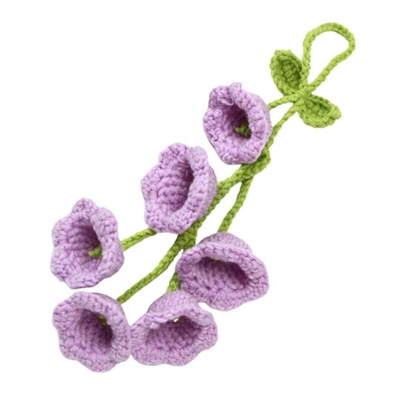 Cute Car Interior Hanging Accessories Car Bellflower Hand Knitted Car Pendant Rear View Mirror Acces