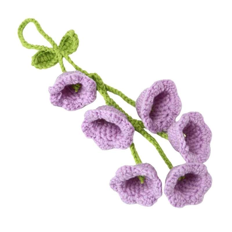 Cute Car Interior Hanging Accessories Car Bellflower Hand Knitted Car Pendant Rear View Mirror Acces