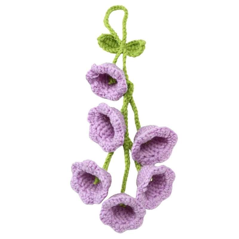 Cute Car Interior Hanging Accessories Car Bellflower Hand Knitted Car Pendant Rear View Mirror Acces
