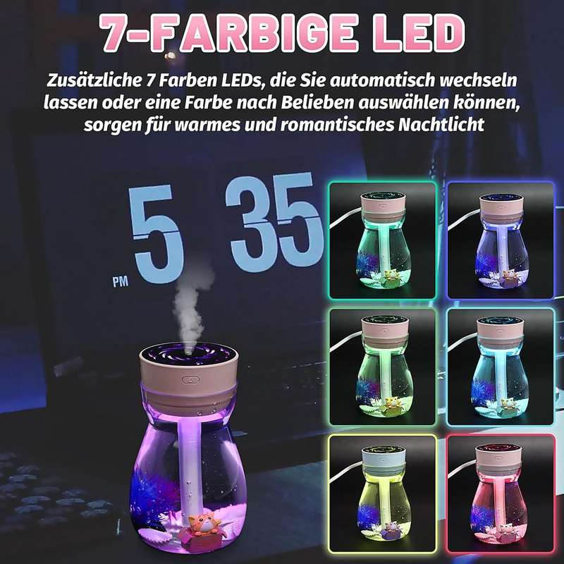 Cute Cool Mist Humidifier Office Bedroom Air Purifier Usb Charging Kawaii Air Humidifier with Led Li