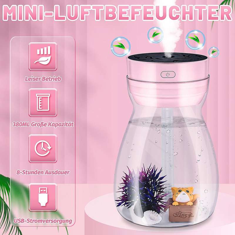 Cute Cool Mist Humidifier Office Bedroom Air Purifier Usb Charging Kawaii Air Humidifier with Led Li