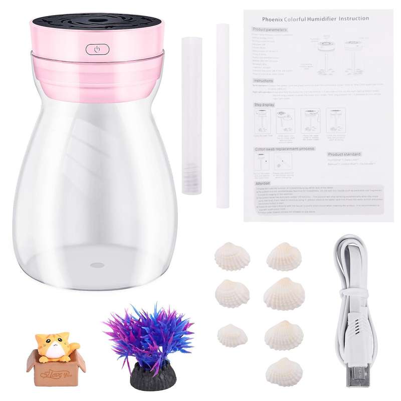 Cute Cool Mist Humidifier Office Bedroom Air Purifier Usb Charging Kawaii Air Humidifier with Led Li