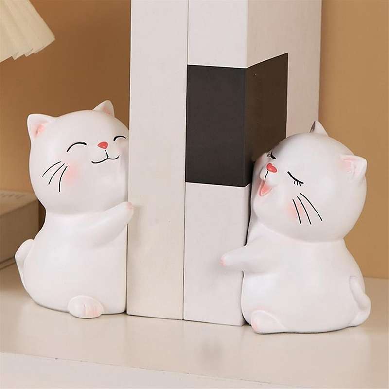 Cute Cats Decorative Bookends, Cute Cats Bookends, Unique Book Ends to Hold Books, Book Ends for She