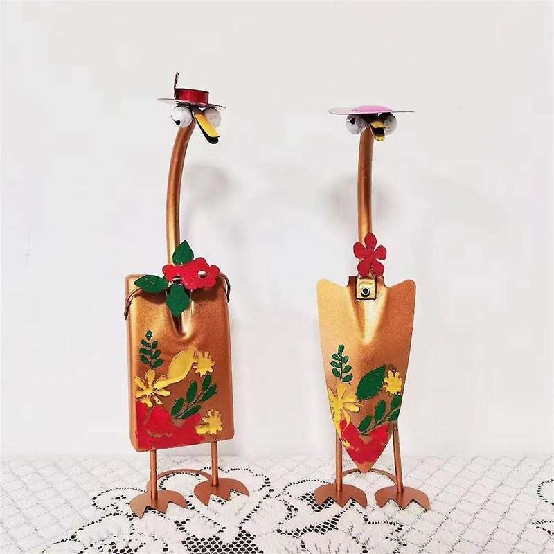 Cute Fairy Garden Decor, Cute Duck Garden Statues, Cute Duck Shovel Spade Art Craft Decoration A