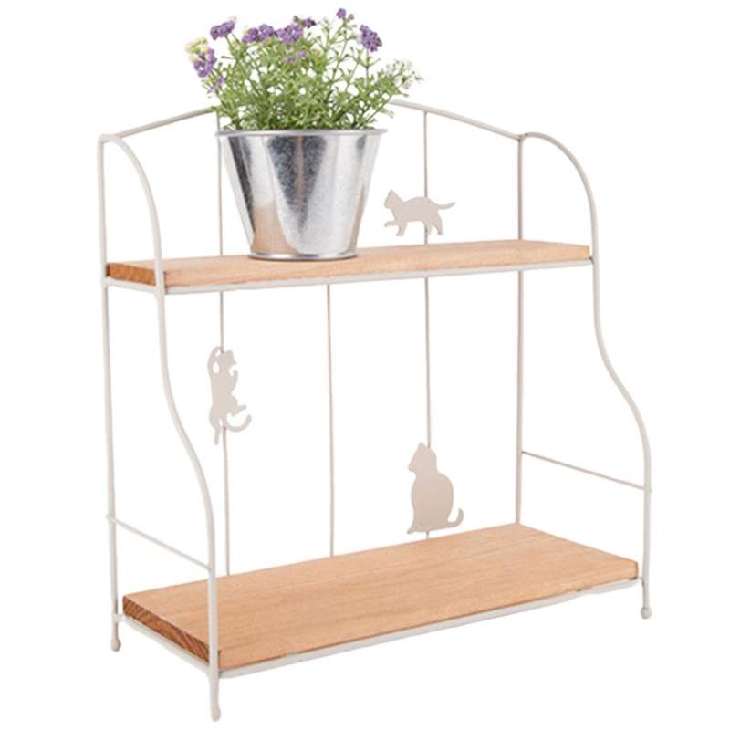 Cute Design Double Tier Iron Shelf Kitchen Tools Holder Living Room Bedroom Small Sundries Storage H