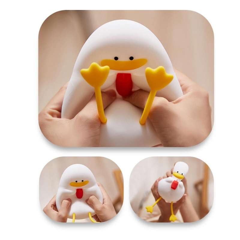 Cute Duck Night Light, Cute Duck Lamp for Kids, Duck Silicone Night Light, USB Rechargeable Nursery