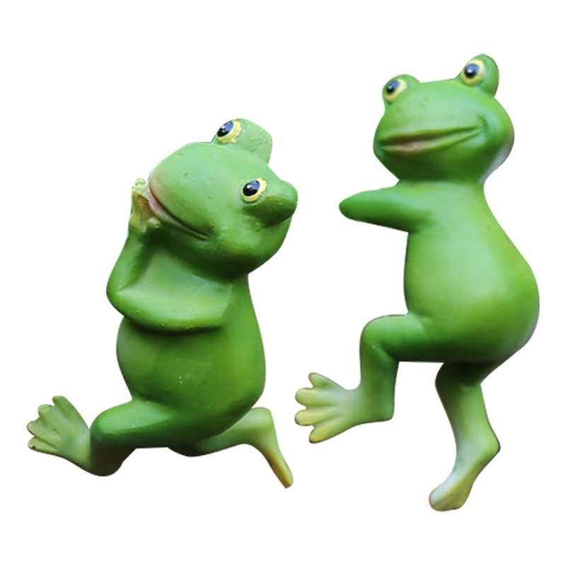 Cute Frog Figurines Hanging Animal Statue, Resin Pot Climbing Sculpture Outdoor Statues Ornaments De