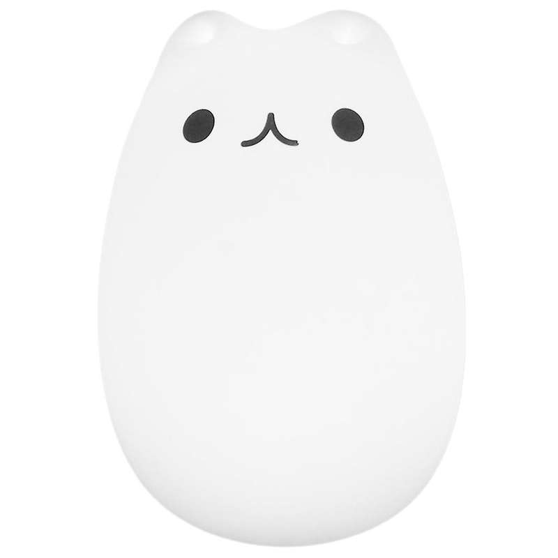 Cute LED Night Light Silicone Contact Sensor 7 Colors Cat Night Lamp Kids Baby Bedroom Desktop Decor
