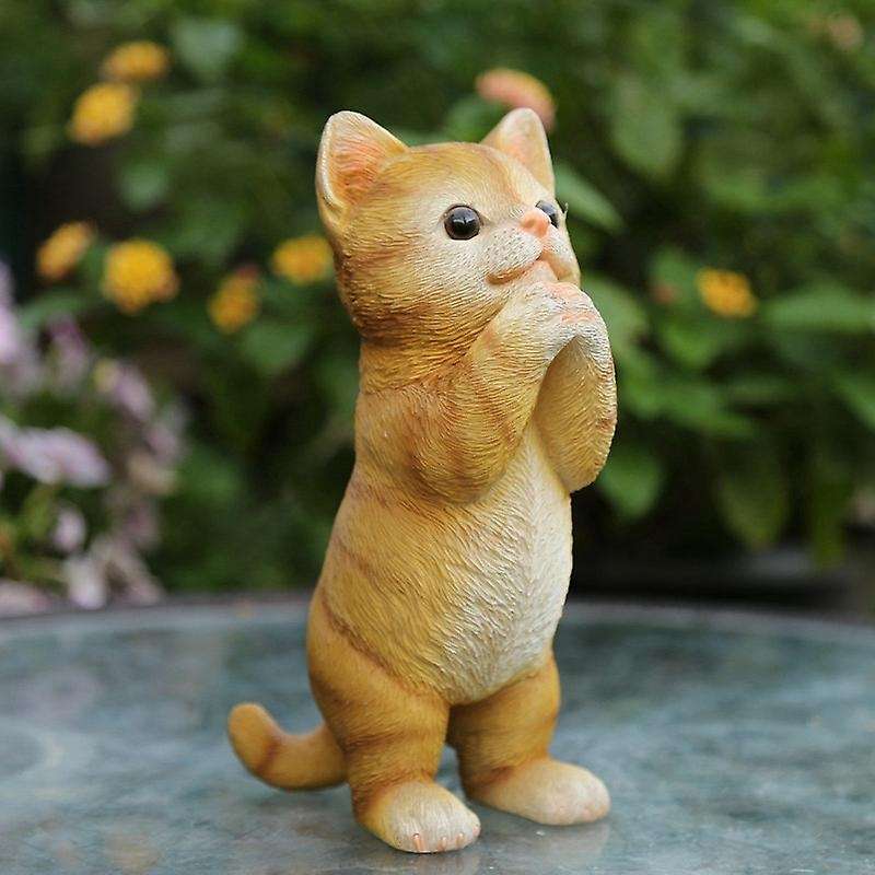 Cute Kittens Cat Ornaments Micro-Landscape Ornaments Garden Statue Outdoor Garden Decoration Courtya