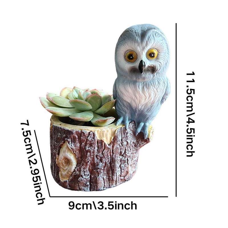 Cute Owl Resin Flower Pot Garden Office Decoration Succulent Mini Owl Flowerpot Cute Animal Flowerpo