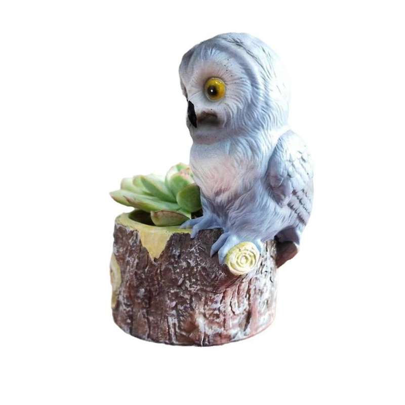 Cute Owl Resin Flower Pot Garden Office Decoration Succulent Mini Owl Flowerpot Cute Animal Flowerpo