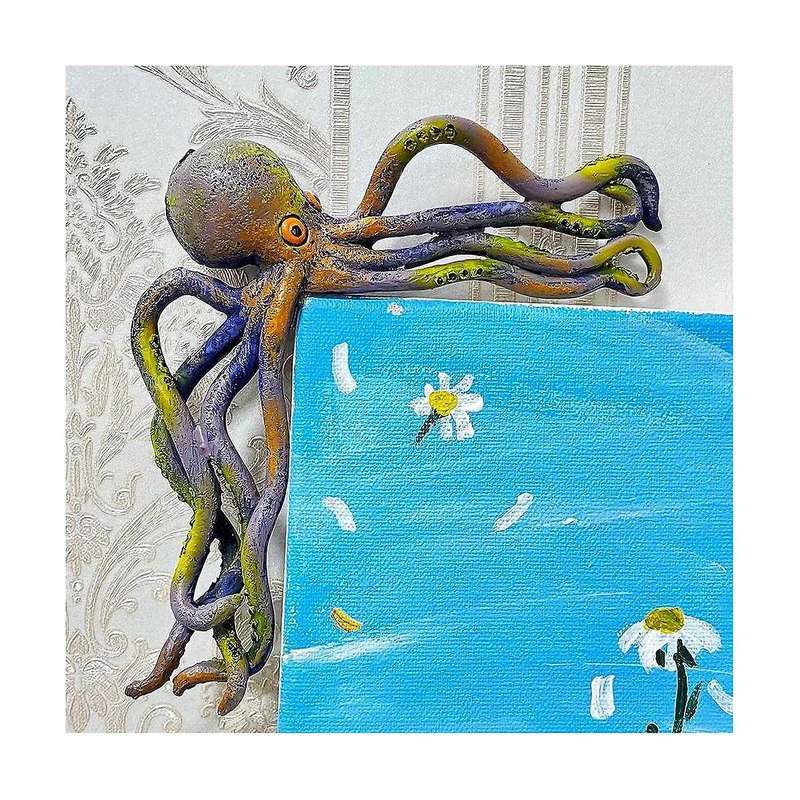 Cute Octopus Sitter Sea Statue Collectible Figurines Tabletop Decor Resin Sculpture for Indoor Home