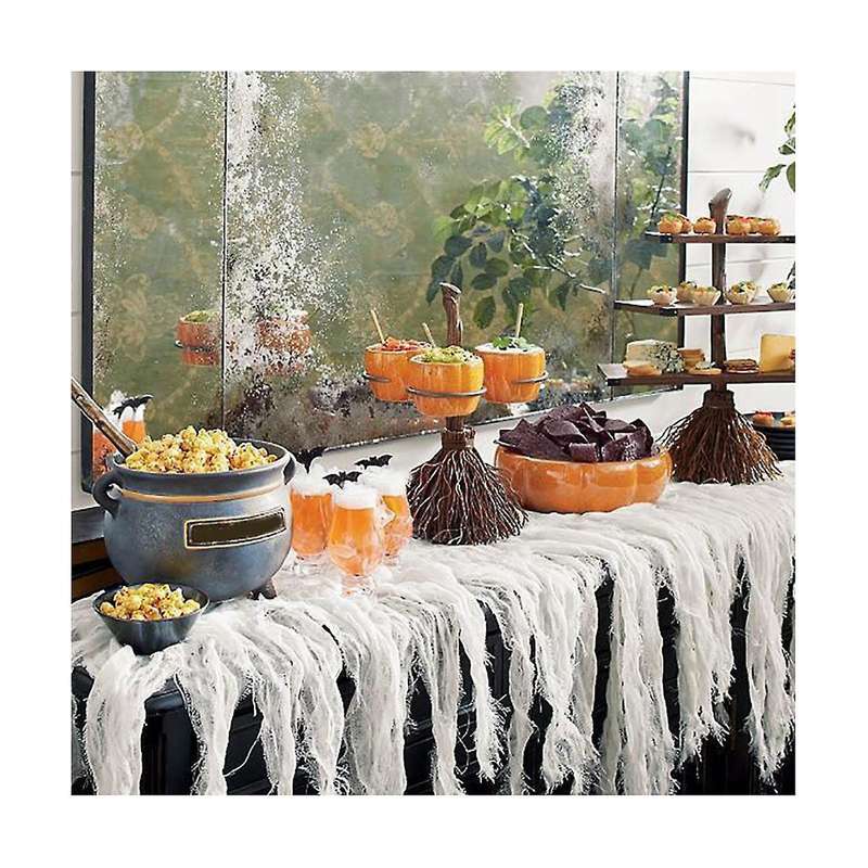 Cute Halloween Resin Pumpkin Bowls On Broom for Serving Fruit Salad Snacks Halloween Party Tabletop