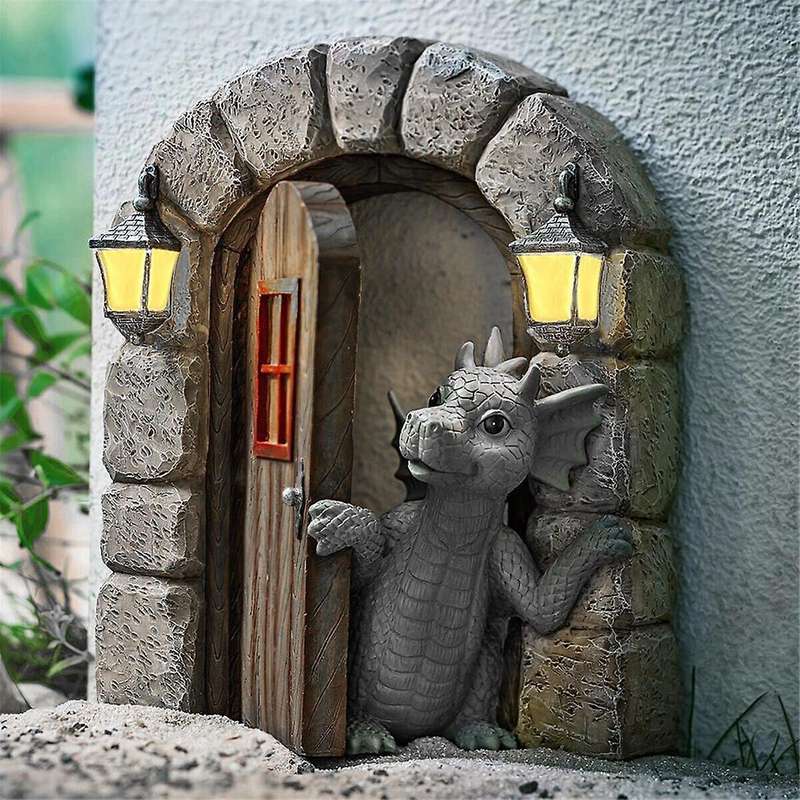 Cute Mini Dragon Model Resin Decoration Household Pendant Outdoor Garden Crafts Decoration Gift