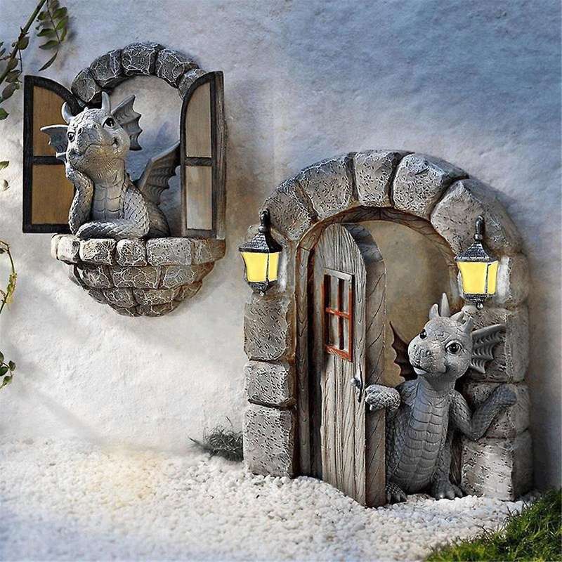 Cute Mini Dragon Model Resin Decoration Household Pendant Outdoor Garden Crafts Decoration Gift