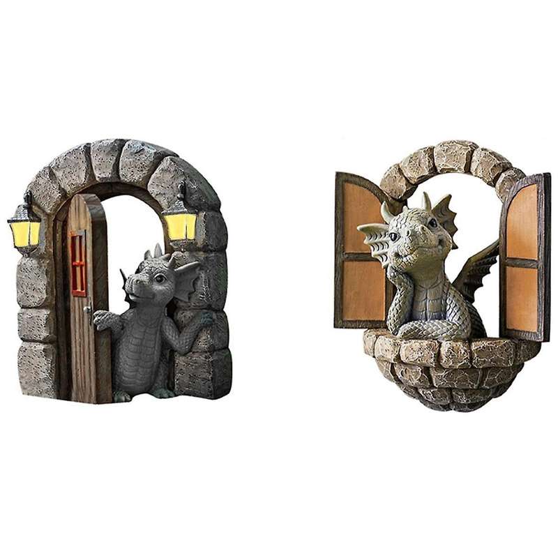 Cute Mini Dragon Model Resin Decoration Household Pendant Outdoor Garden Crafts Decoration Gift