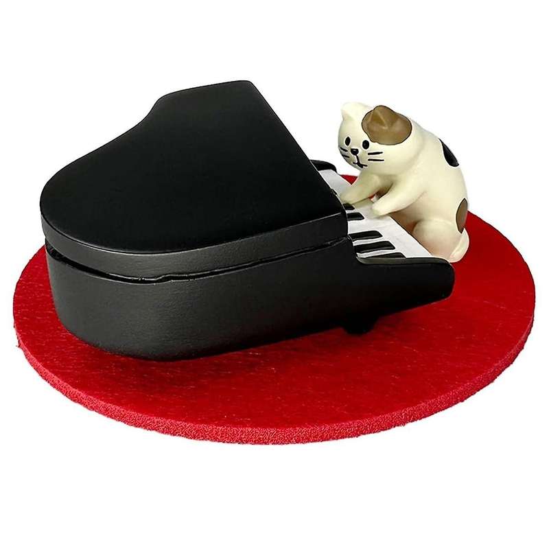 Cute Piano Cats Figurines - Tiny Cats Statue for Desk Decor In Bedroom Or Garden - Little Sculpture