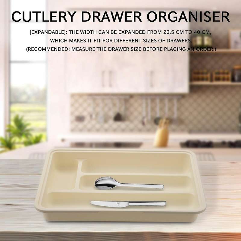 Cutlery Drawer Tray Expandable Adjustable Utensil Drawer for Kitchen Utensil Organizer Multi- Stora
