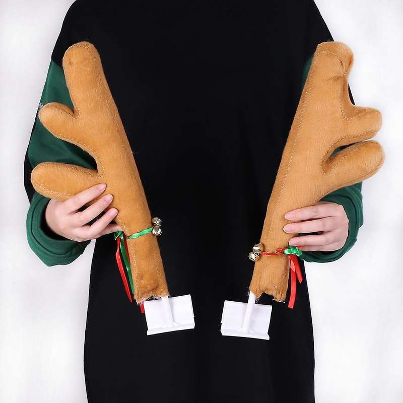 Cute Vehicle Nose Horn Costume Set and Red Nose Christmas Supplies Rudolf Reindeer Christmas Car De