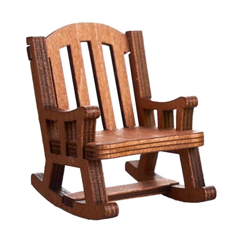 Cute Rocking Chair Desktop Ornaments Office Station Ornaments Brown