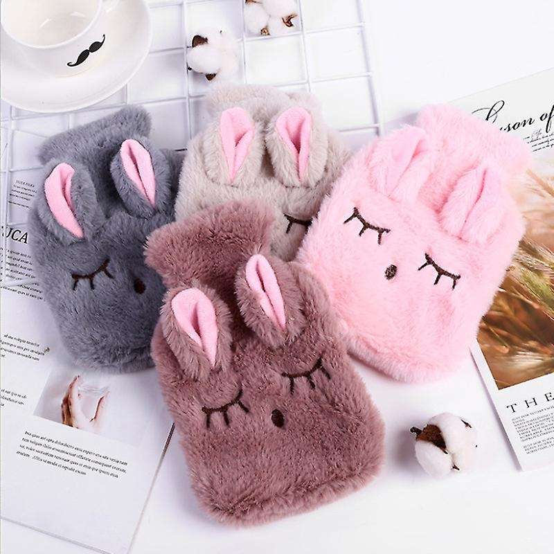 Cute Stress Hot Water Bottle Bag with Knitted Soft Cover Reusable Hand - C