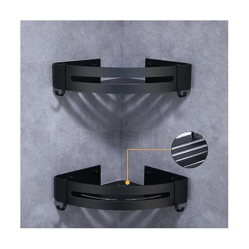Cutting Board Organizer Triangle Towel Shower Storage Rack Black Corner Shelves Aluminum Shampoo Ho