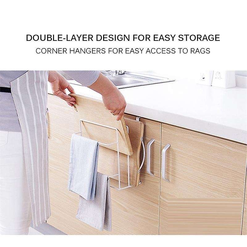Cutting Board Storage Shelf Kitchen Cabinet Hanging Shelf Cupboards Rack Towel Holder Space-Saving