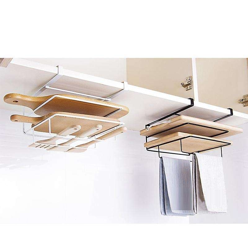 Cutting Board Storage Shelf Kitchen Cabinet Hanging Shelf Cupboards Rack Towel Holder Space-Saving