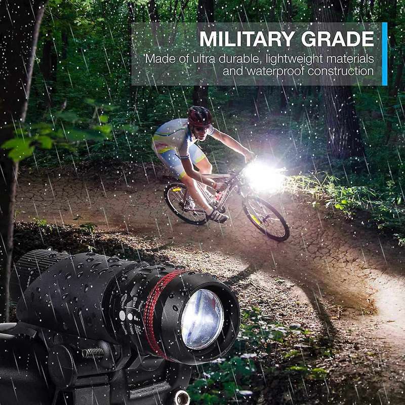 Cycling Bike Headlight Set Bicycle Front Light with Taillight Lamp Bicycle Adjustable Warning Light