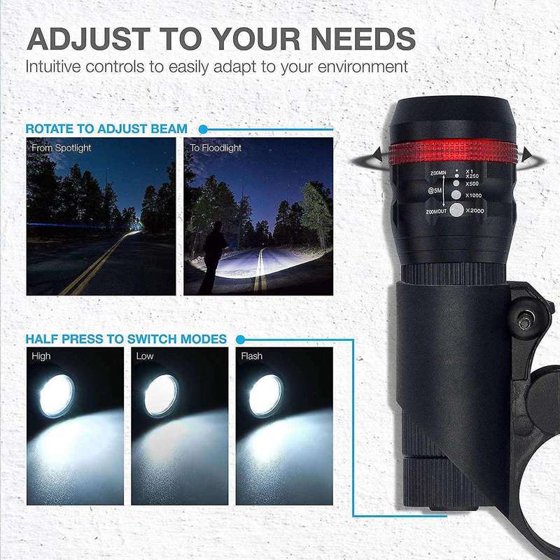 Cycling Bike Headlight Set Bicycle Front Light with Taillight Lamp Bicycle Adjustable Warning Light