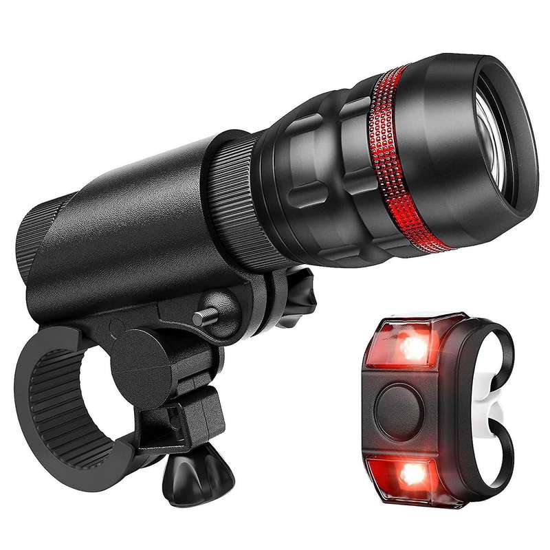 Cycling Bike Headlight Set Bicycle Front Light with Taillight Lamp Bicycle Adjustable Warning Light