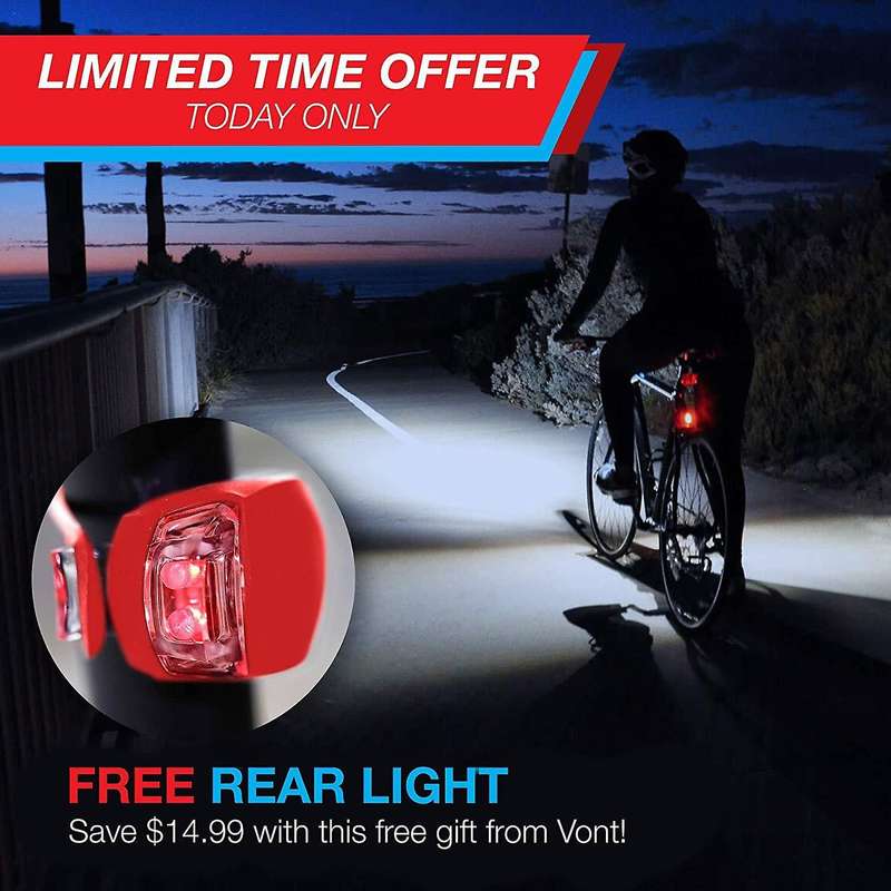 Cycling Bike Headlight Set Bicycle Front Light with Taillight Lamp Bicycle Adjustable Warning Light