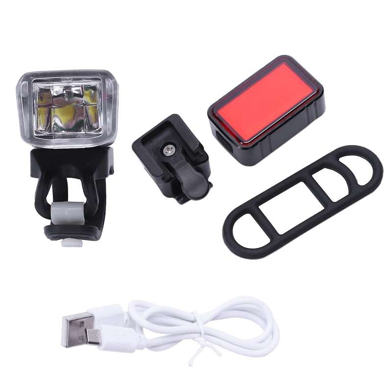 Cycling Led Headlight +Safety Warning Lamp for Cycling Flashlight Usb Rechargeable Headlight Lamp Ac