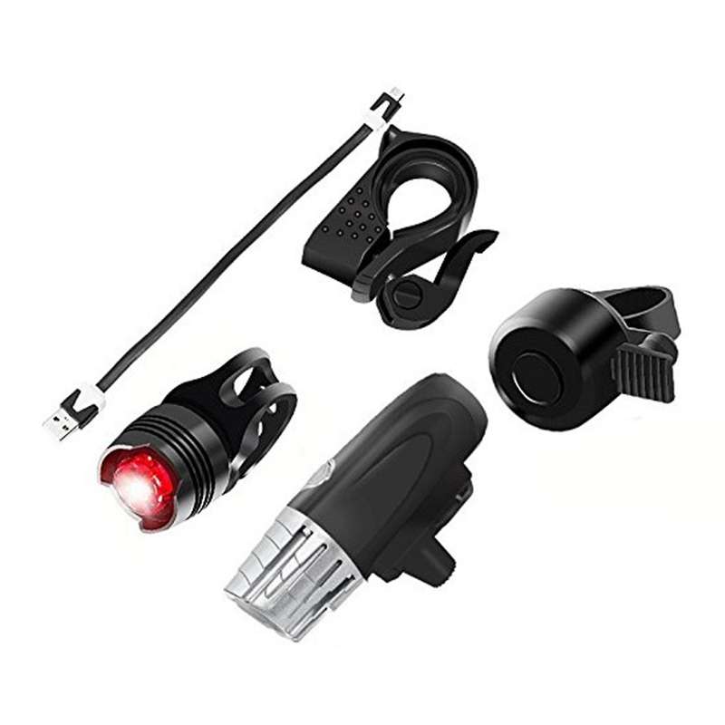 Cycling Bike Light Bicycle Led Headlight Usb Rechargeable Headlight + Taillights Bicycle Lights Set