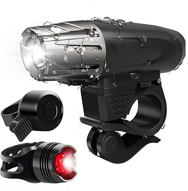 Cycling Bike Light Bicycle Led Headlight Usb Rechargeable Headlight + Taillights Bicycle Lights Set