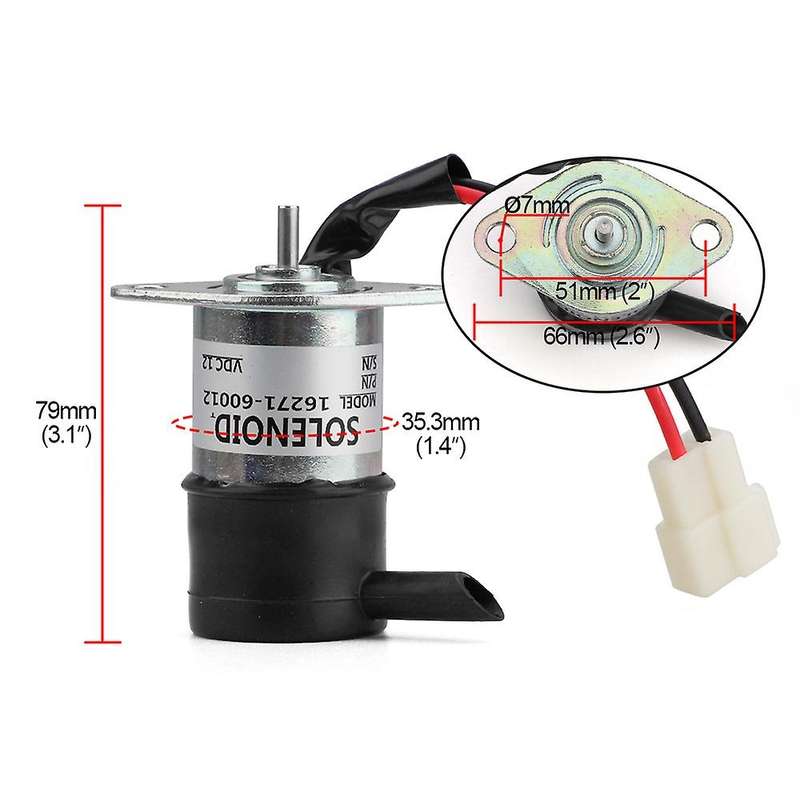 D1105 Mower Z28 Fuel Shutoff Solenoid 16271-60012 16271-60010 052600-4151