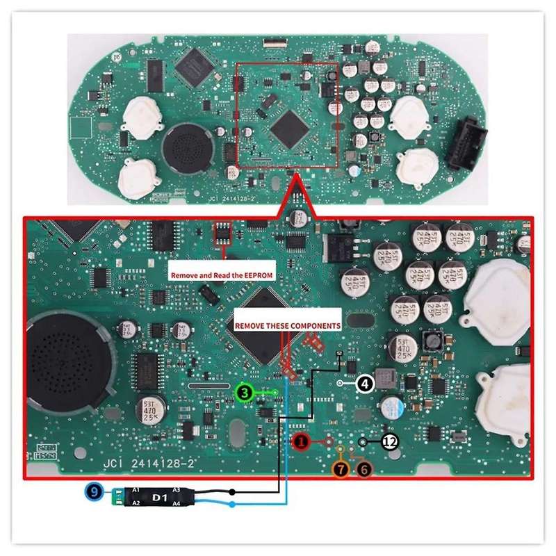 D1 Adapter for D70F34xx D70F35xx Mileage Repair No Soldering No Lift Pin