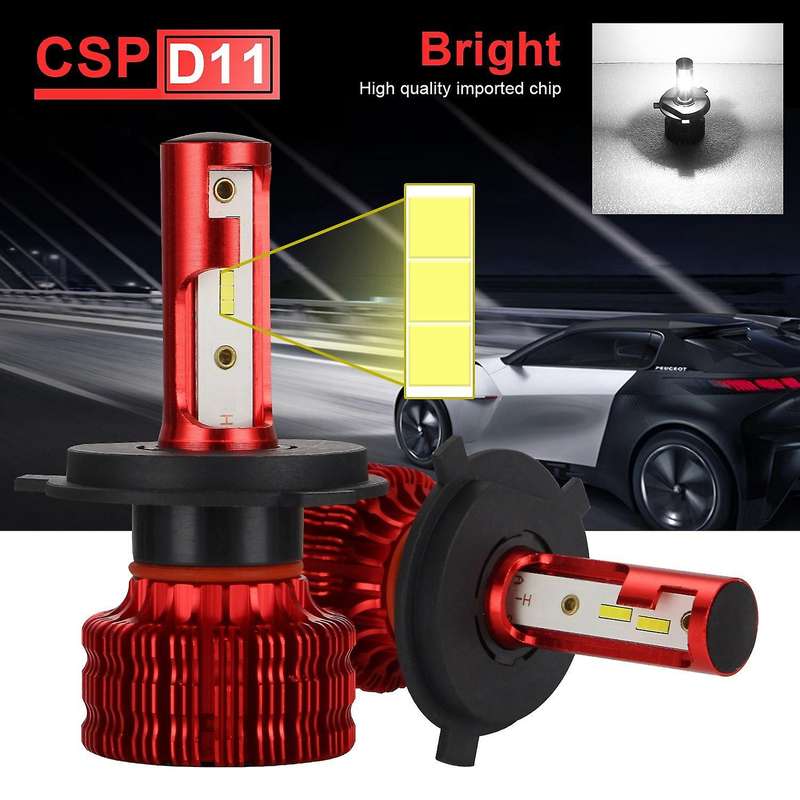 D11 Series LED Bulbs with 12PCS CSP Chips H4/HB2/9003 Led Bulbs Car Lights 6500K Fog Light Hi Low Le