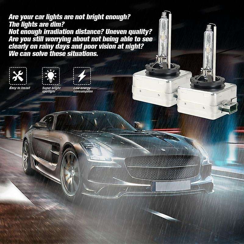 D3S HID Replacement Headlight Bulbs 35W 6000K White High Low Beam for Charger 2011-2020, 2 Pack (600