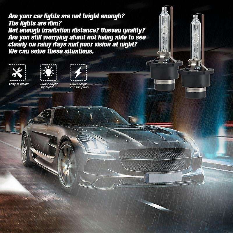 D4S HID Bulbs, Headlight Replacement Bulb 35W 4300K Warm White High Low Beam for , Pack of 2 (4300K)
