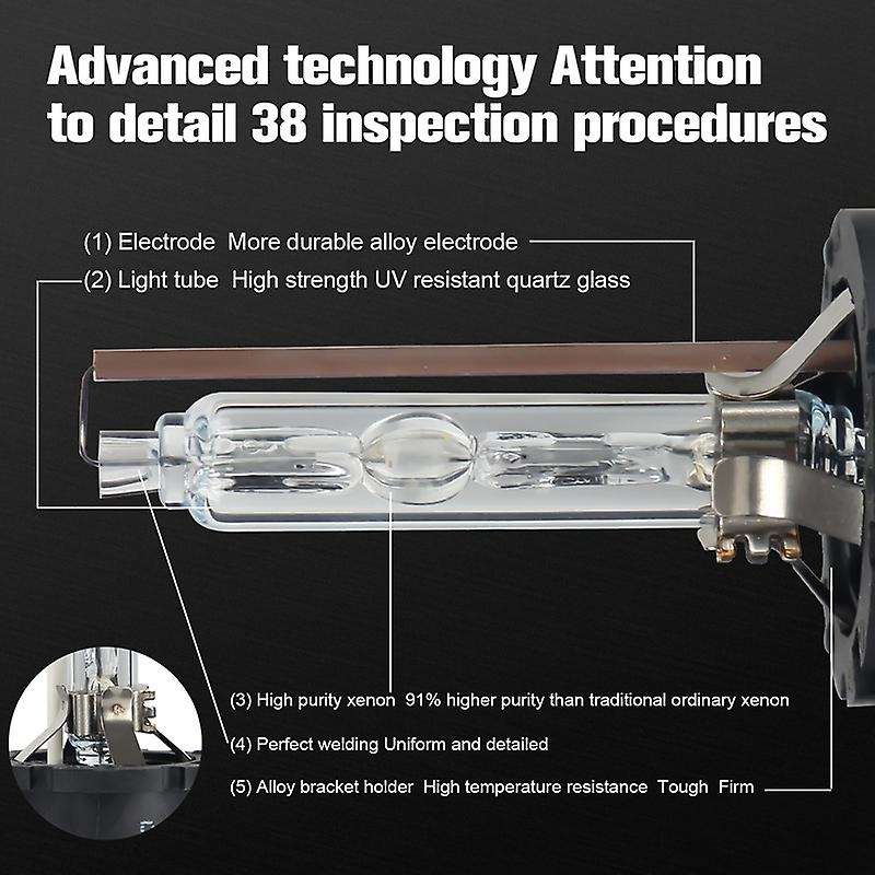 D4S HID Bulbs, Headlight Replacement Bulb 35W 4300K Warm White High Low Beam for , Pack of 2 (4300K)