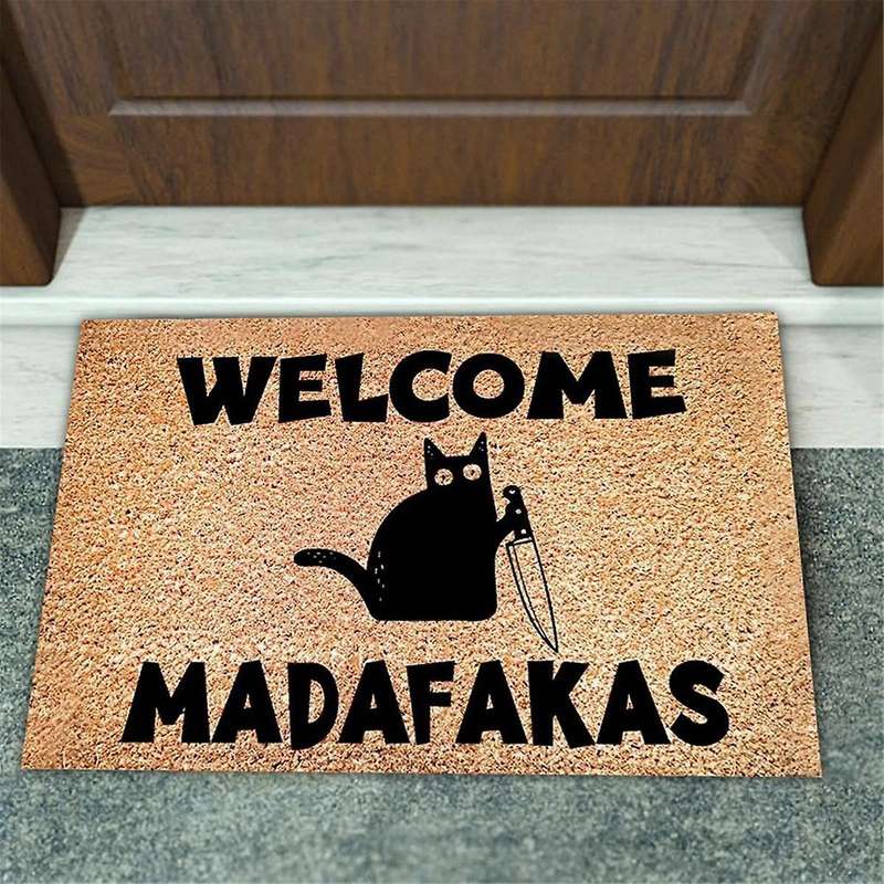 Dark Welcome Madafakas Full Print Doormat Fun Doormat Home Decor Kitchen Bathroom Decor Give People