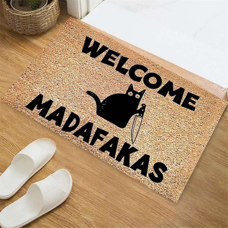Dark Welcome Madafakas Full Print Doormat Fun Doormat Home Decor Kitchen Bathroom Decor Give People